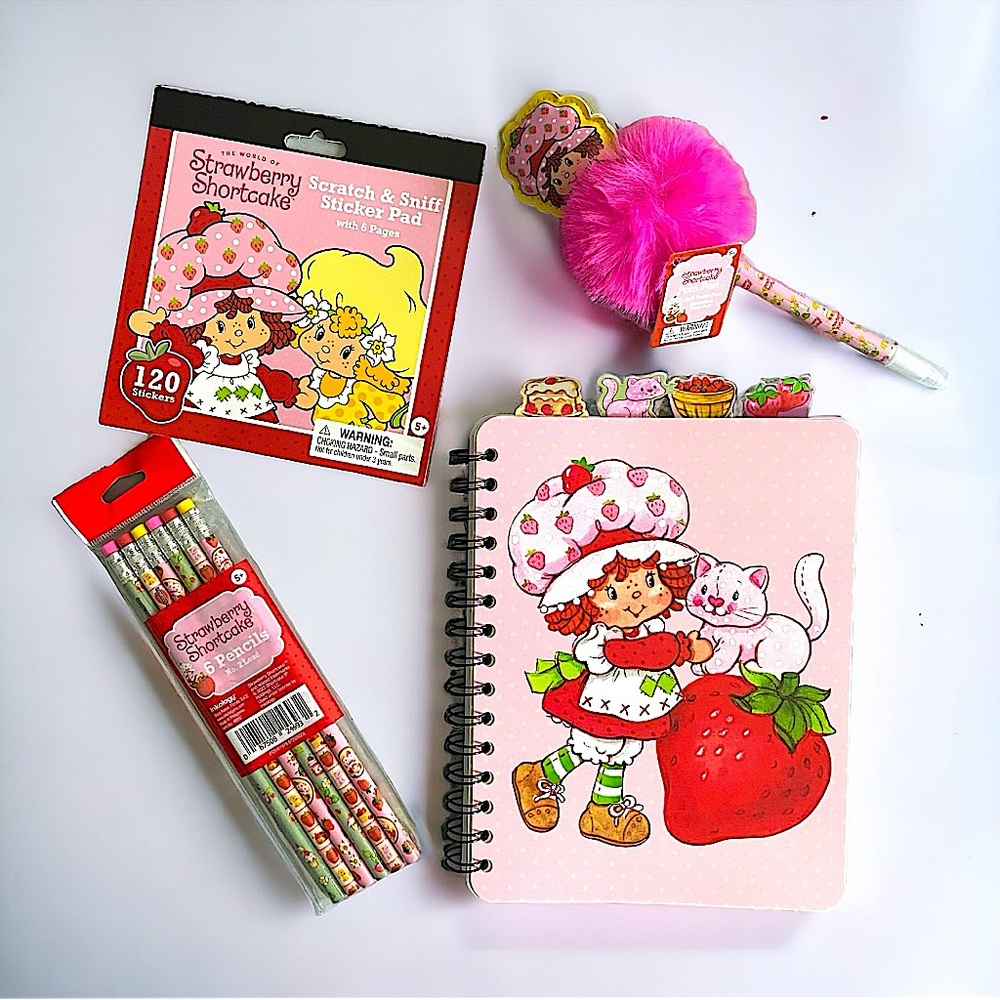 🍓Strawberry Shortcake Scented Journal Stationary Pink Set
